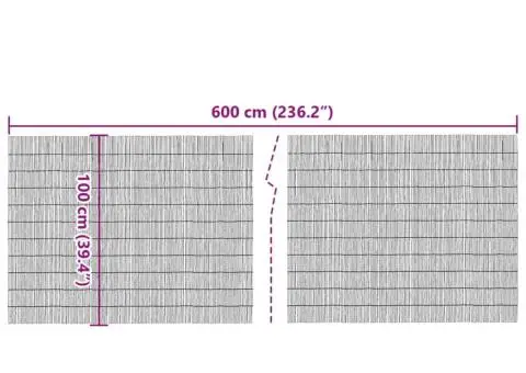 Gard de grădină, 600x100 cm, stuf - 5/5