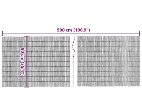 Gard de grădină, 500x90 cm, stuf - 5/5