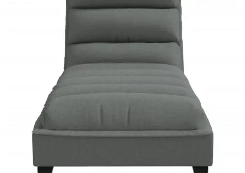 Șezlong cu perne, gri închis, material textil - 4/5