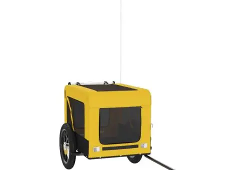 Remorcă bicicletă animale companie galben/negru oxford/fier - 2/5