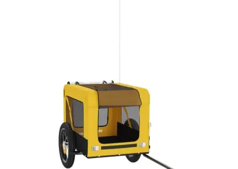 Remorcă bicicletă animale companie galben/negru oxford/fier - 3/5