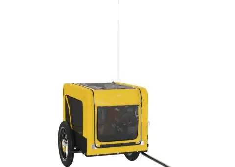 Remorcă bicicletă animale companie galben/negru oxford/fier - 4/5