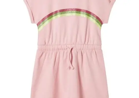Rochie pentru copii cu șnur în talie, roz deschis, 116 - 1/5