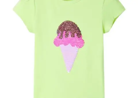 Tricou pentru copii, galben neon, 92 - 1/5