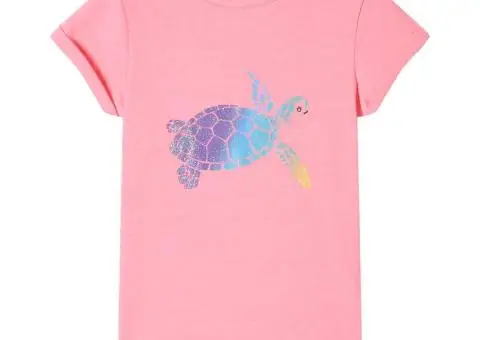 Tricou de copii, roz aprins, 116 - 1/5