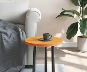 vidaXL Blat de masă rotund, maro ceruit, Ø40x2,5 cm, lemn masiv de pin