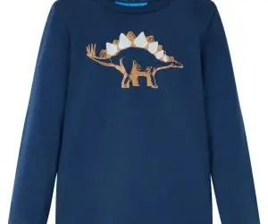 Tricou pentru copii cu mâneci lungi bleumarin 104