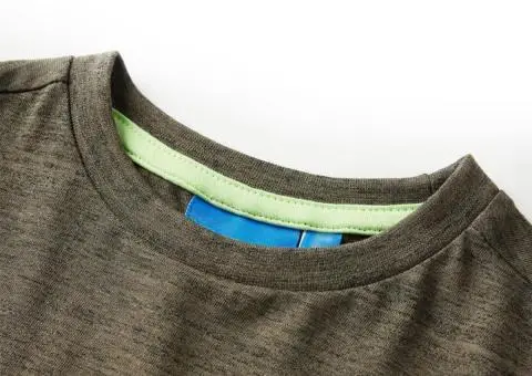 Tricou copii, mâneci lungi, kaki închis melanj, 104 - 3/5