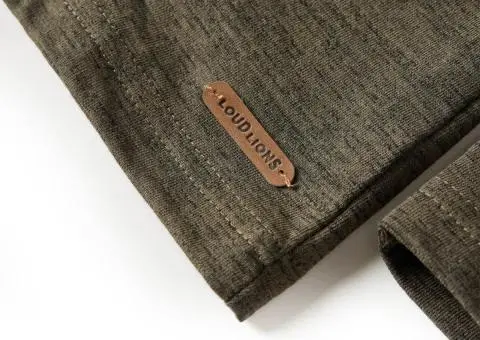 Tricou copii, mâneci lungi, kaki închis melanj, 104 - 5/5