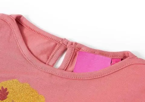 Tricou pentru copii cu mâneci lungi, roz antichizat, 116 - 3/5