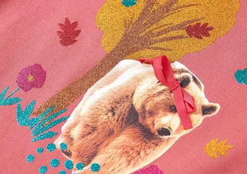 Tricou pentru copii cu mâneci lungi, roz antichizat, 116 - 4/5