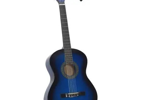 Chitară clasică începători, albastru, 4/4 39", lemn de tei - 1/5