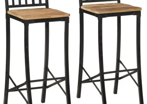 Scaune de bar, 2 buc., lemn masiv de mango brut - 1/5