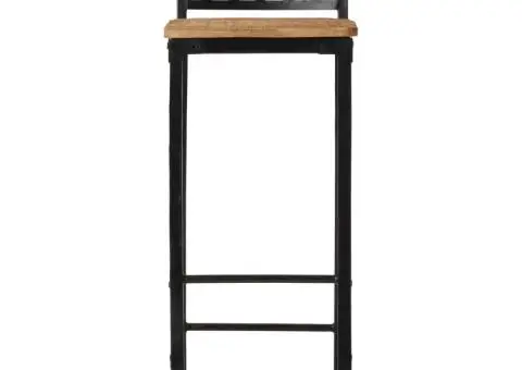 Scaune de bar, 2 buc., lemn masiv de mango brut - 5/5