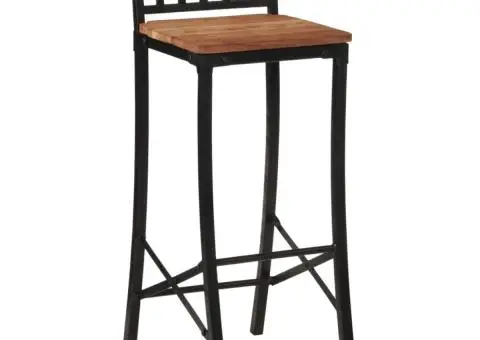 Scaune de bar, 2 buc., lemn masiv de acacia - 2/5