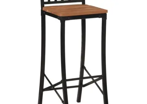 Scaune de bar, 2 buc., lemn masiv de acacia - 3/5