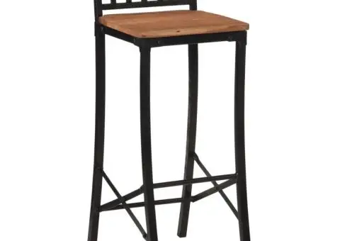 Scaune de bar, 2 buc., lemn masiv de acacia - 4/5