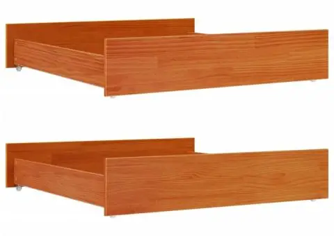 Sertare pentru pat de zi, 2 buc., maro ceruit, lemn masiv pin - 2/5