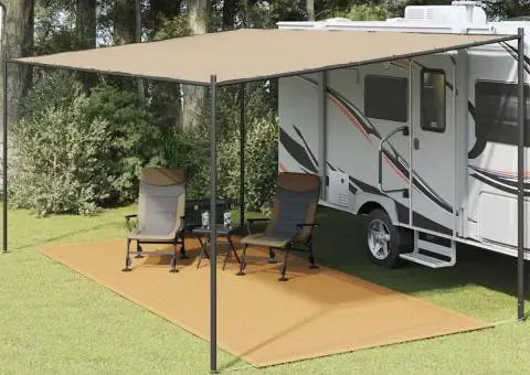 Covor pentru cort, nisipiu, 250x550 cm, HDPE - 1/5