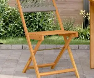vidaXL Scaune de bistro, 2 buc., gri, lemn masiv acacia și funie