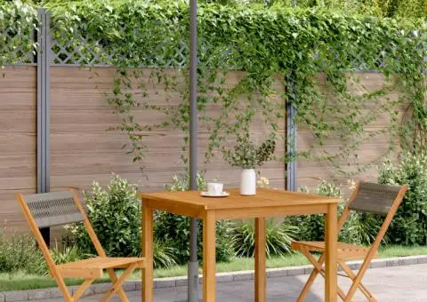 Scaune de bistro, 2 buc., gri, lemn masiv acacia și funie - 3/5