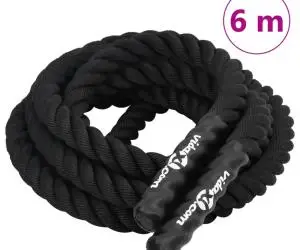 vidaXL Frânghie de lucru, negru, 6 m, 4,5 kg, poliester