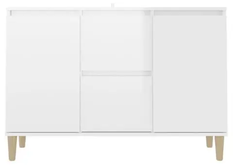 Servantă, alb extralucios, 101x35x70 cm, lemn prelucrat - 5/5