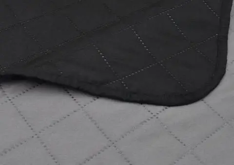 Cuvertură matlasată cu două fețe, negru/gri, 230 x 260 cm - 4/4