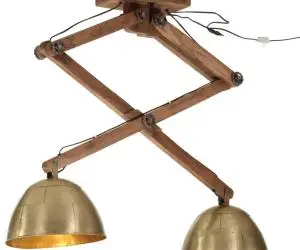 vidaXL Lampă de tavan 25 W, alamă antichizată, 29x18x85 cm, E27
