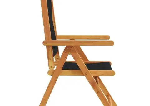 Scaune de grădină rabatabile, 6 buc., negru, lemn masiv acacia - 5/5