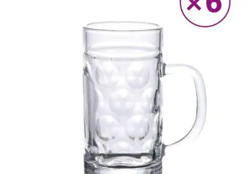 Halbe de bere cu mâner din sticlă, 6 buc., 500 ml - 2/5