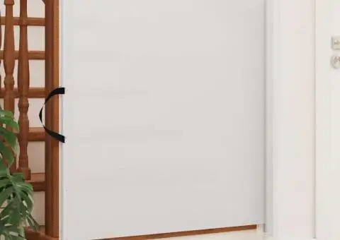 Poartă retractabilă animale de companie, alb, 102,5x125 cm - 1/5