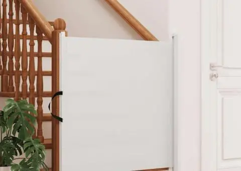 Poartă retractabilă animale de companie, alb, 102,5x125 cm - 3/5