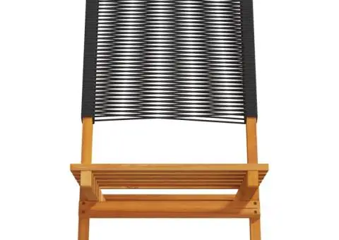 Scaune grădină 2 buc. negru, lemn masiv acacia și polipropilenă - 5/5