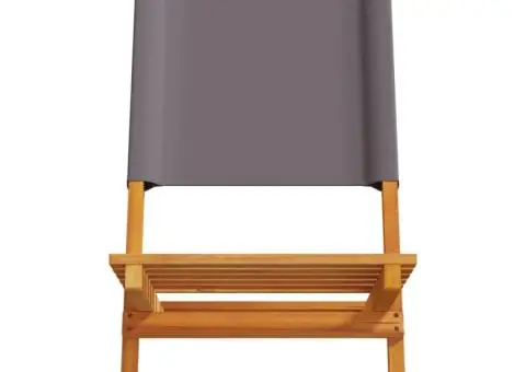 Scaune de grădină 2 buc., antracit, lemn masiv acacia și textil - 5/5