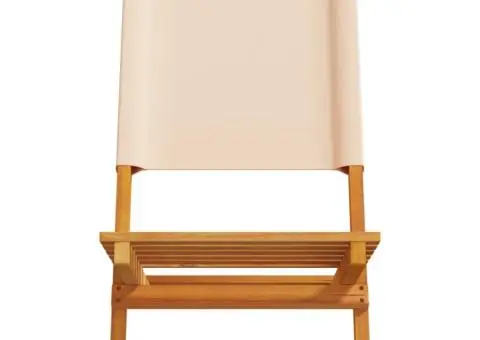 Scaune de grădină 2 buc., bej, lemn masiv acacia și textil - 5/5