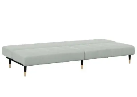 Canapea extensibilă cu taburet, 2 locuri, gri deschis, catifea - 5/5