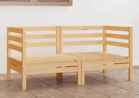 Canapea de grădină cu 2 locuri, lemn masiv de pin - 1/5