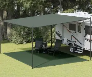 vidaXL Covor pentru cort, verde închis, 400x500 cm, HDPE