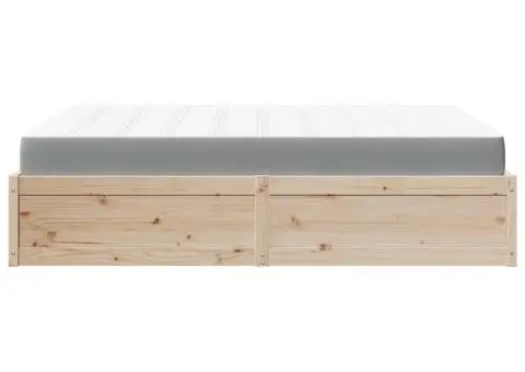 Pat cu saltea, 160x200 cm, lemn masiv pin - 5/5