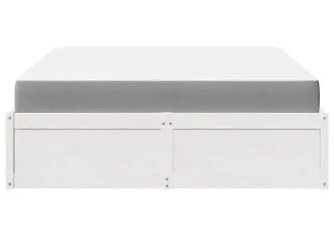 Pat cu saltea, alb, 140x200 cm, lemn masiv pin - 4/5