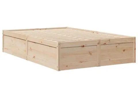 Pat cu saltea, 120x200 cm, lemn masiv pin - 5/5