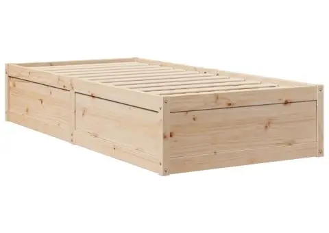 Pat cu saltea, 100x200 cm, lemn masiv pin - 5/5