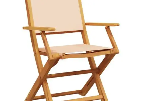 Set mobilier de grădină 5 piese textil bej/lemn masiv - 3/5