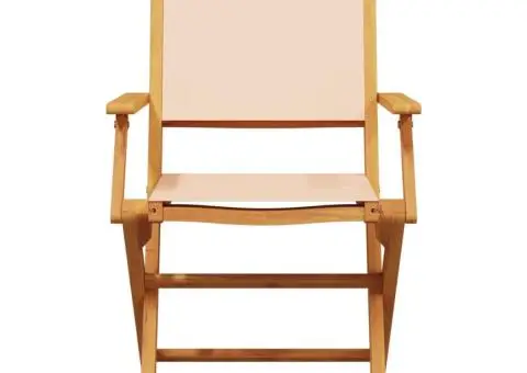 Set mobilier de grădină 5 piese textil bej/lemn masiv - 4/5