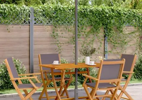 Set mobilier de grădină 5 piese textil antracit/lemn masiv - 1/5