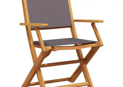 Set mobilier de grădină 5 piese textil antracit/lemn masiv - 3/5