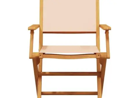 Set mobilier de grădină 7 piese textil bej/lemn masiv - 4/5