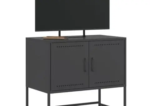 Dulap TV, negru, 68,5x39x60,5 cm, oțel - 4/5