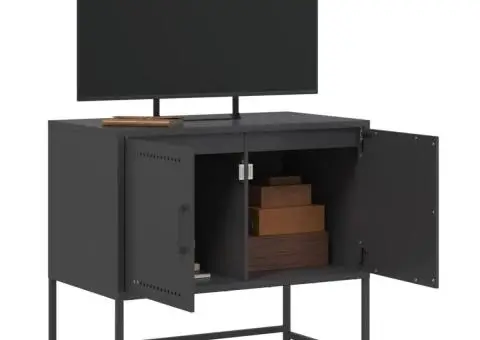 Dulap TV, negru, 68,5x39x60,5 cm, oțel - 5/5